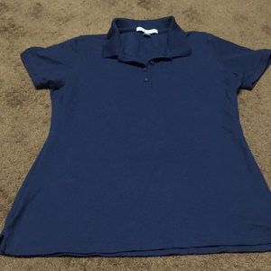 Port Authority Small navy blue half buttoned top uniform shirt EUC-like new